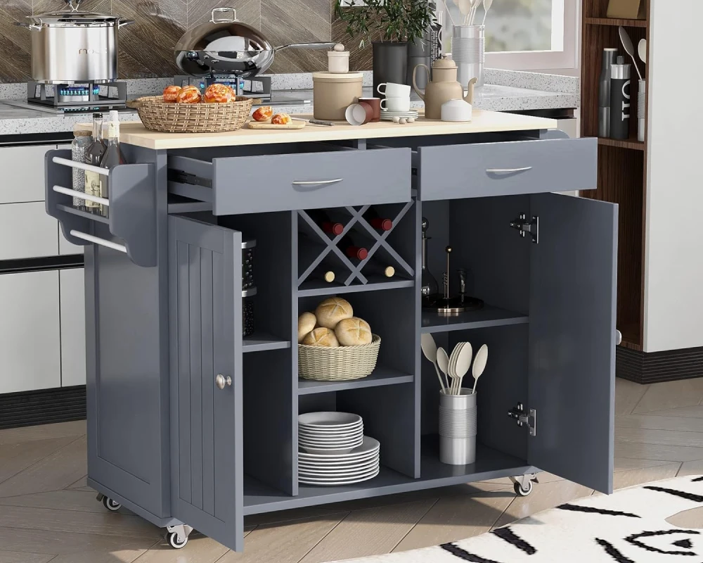 small kitchen cart with wheels