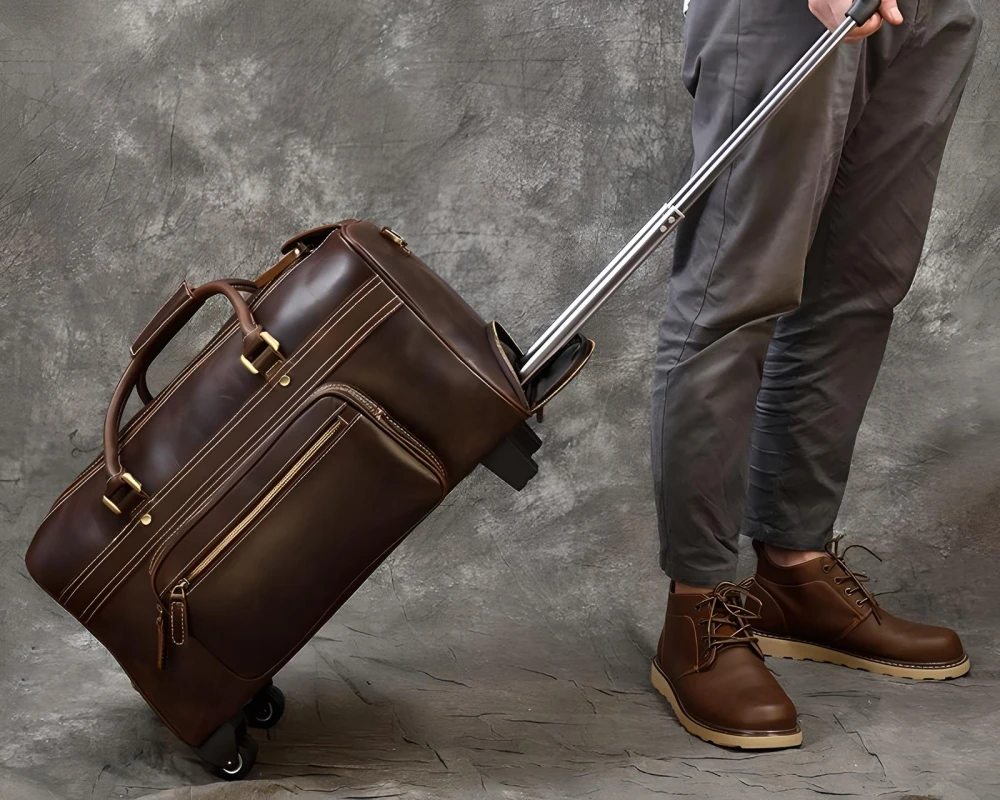 faux leather carry on bag